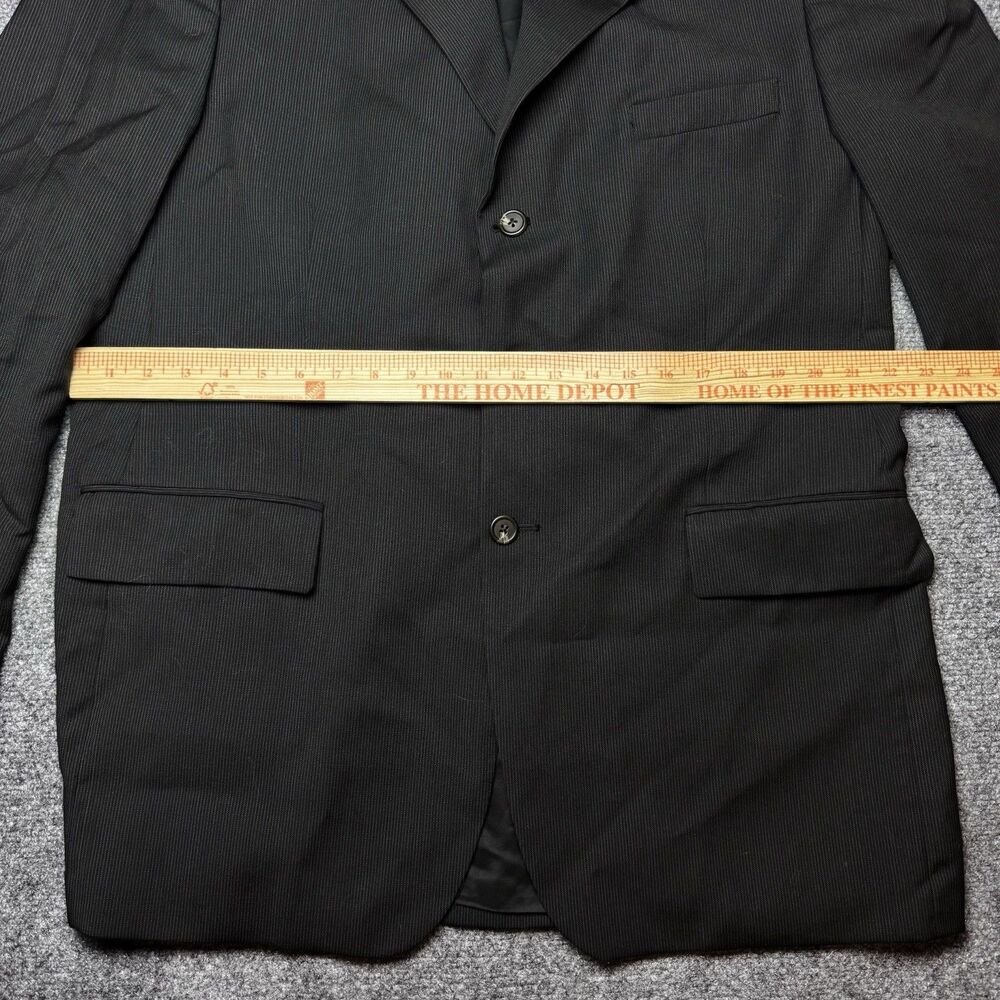 Lauren Ralph Lauren Mens 46T Tall 46L Jacket Blazer Black Striped Made Canada - Picture 8 of 11